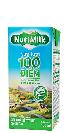 NutiMilk Sữa tươi 100 điểm Có đường