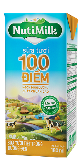 NutiMilk Sữa tươi 100 điểm Đường đen